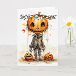 Tarjeta Creepe Happy Halloween Pumpkin Art