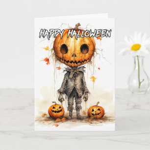 Tarjeta Creepe Happy Halloween Pumpkin Art