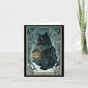 Tarjeta Creepmas Vintage El Gato de Yule Carta de Tarot Na