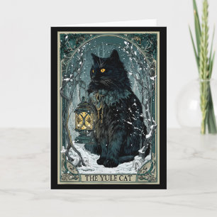 Tarjeta Creepmas Vintage El Gato de Yule Tarot Carta Oscur