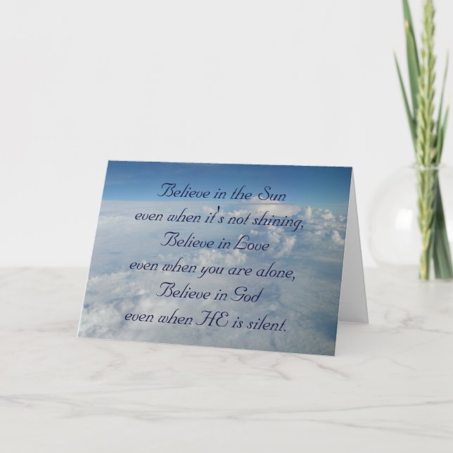 Tarjeta Creer en el sol (Anverso)