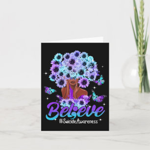 Tarjeta Creer Mujeres Negras Sunflower Suicidio Awarene