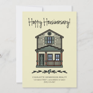 Tarjeta Crema de aniversario de feliz cliente de hogar