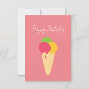 Tarjeta Crema helada Cone feliz cumpleaños