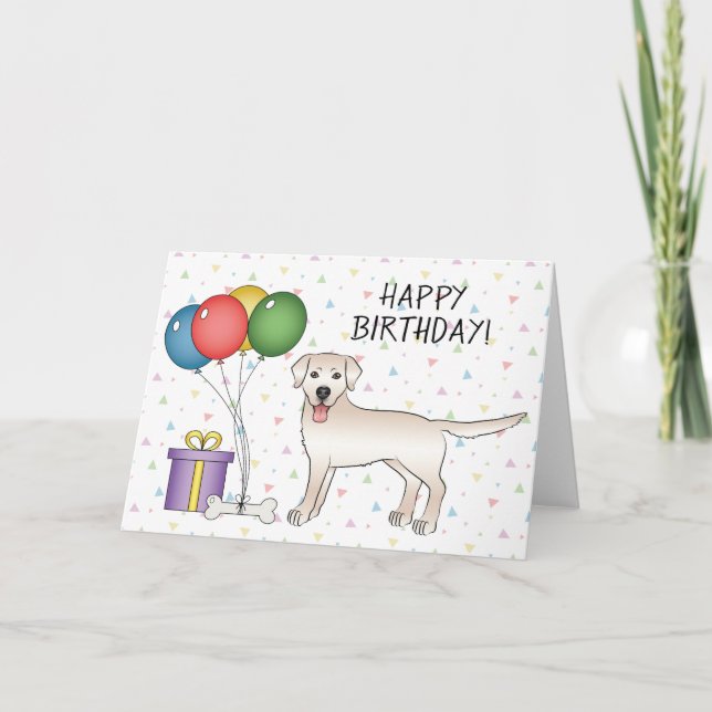 Tarjeta Crema inglesa recuperadora de labrador feliz cumpl (Anverso)