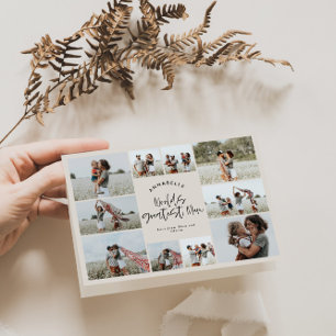 Tarjeta Crema natural multifotografía tipografía de mamá m