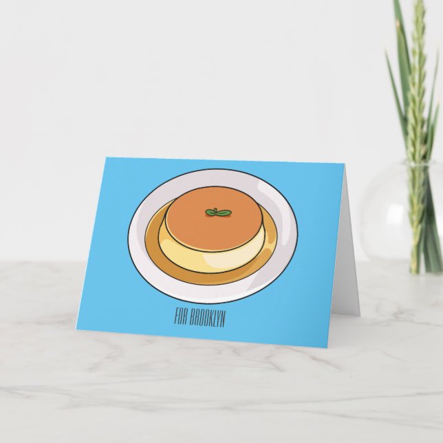 Tarjeta Creme caramel personalizado ilustracion (Anverso)