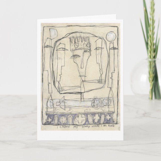 Tarjeta Creo mi historia donde soy rey. (Anverso)