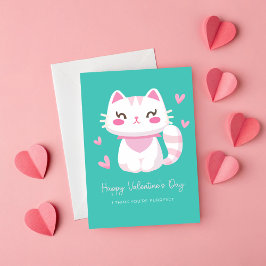 Tarjeta Creo que eres el Día de San Valentín de niños Purr
