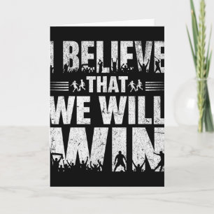 Tarjeta Creo que ganaremos fútbol tipografía negrita