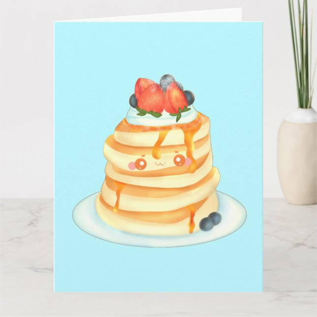 Tarjeta Crepes Fluffy Con Jarabe De Arce Y Crema (Anverso)