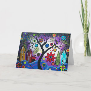 Tarjeta Crepúsculo del arco iris del ARTE POPULAR POR la