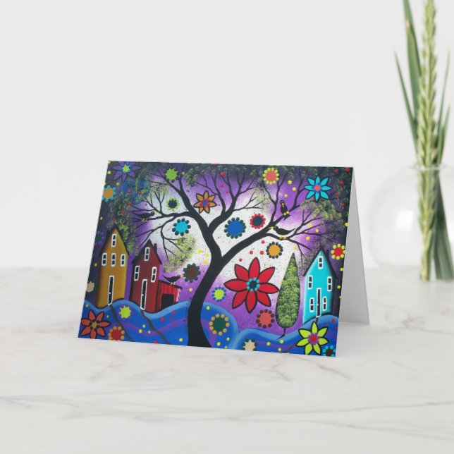 Tarjeta Crepúsculo del arco iris del ARTE POPULAR POR la (Anverso)