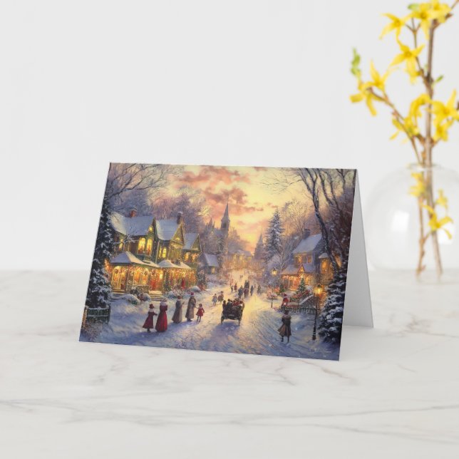 Tarjeta Crepúsculo en la aldea de los Navidades (flor amarilla)