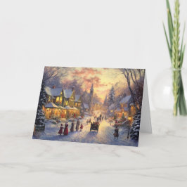 Tarjeta Crepúsculo en la aldea de los Navidades