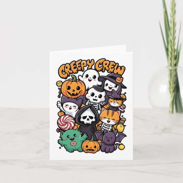 Tarjeta Crepúsculo Para Niños Y Adultos Gracioso Halloween (Anverso)