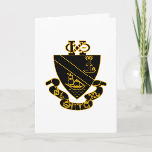 Tarjeta Crest de Phi Chi Theta Oro y Negro