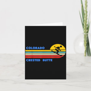 Tarjeta Crested butte colorado esquí esquiador esquí retro