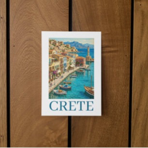 Tarjeta Creta Antigua Grecia Escenario de Viaje Mediterrán