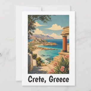 Tarjeta Creta vintage Grecia Vacaciones Isla Griega Viaje