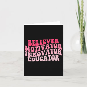 Tarjeta Creyente Motivator Innovator Educator Retro Teache
