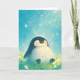 Tarjeta Cría de pingüino relajándose