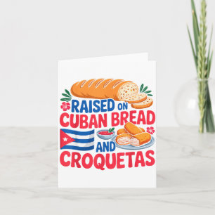 Tarjeta Criado En Pan Cubano Y Croquetas Cuba Bandera Cuba