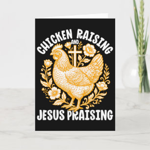 Tarjeta Crianza de pollos Alabando a Jesús Gallo Cristiano