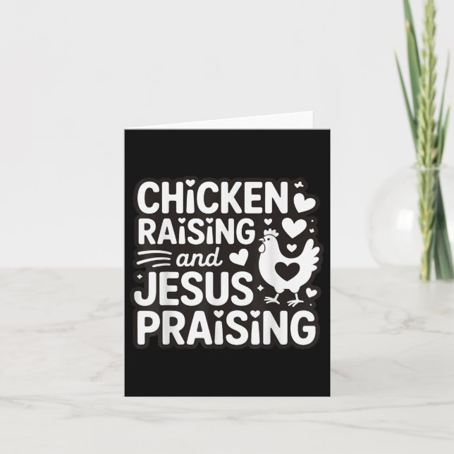Tarjeta Crianza De Pollos Y Alabanza De Jesús (Anverso)
