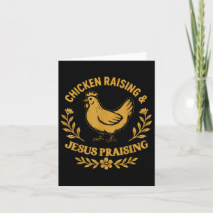 Tarjeta Crianza de pollos y campeón; Alabanza de Jesús, Fe