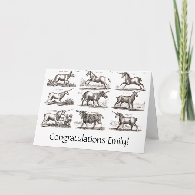Tarjeta Criatura Mítica Clásica Unicorniana (Anverso)