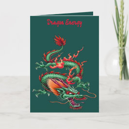 Tarjeta Criatura Mítica Dragón Verde Oriental Chino