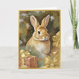 Tarjeta Criaturas brillantes de oro para conejitos