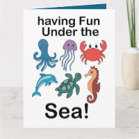 Criaturas Marinas Divirtiéndose Bajo El Mar Cumple