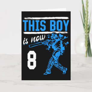 Tarjeta Cricket - Este Niño Tiene Ahora 8 Años 8 Cumpleaño