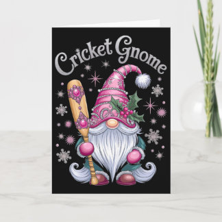 Tarjeta Cricket Gnome Christmas Fun Cheer 