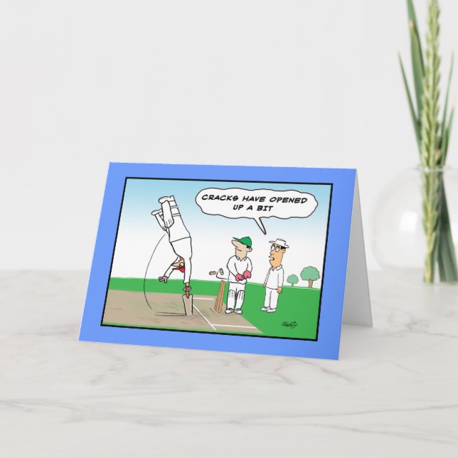 Tarjeta Cricket Wicket - Divertido cumpleaños (Anverso)