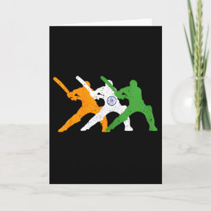 Tarjeta Cricketero Fanático del Equipo de Críquet Indio Ba