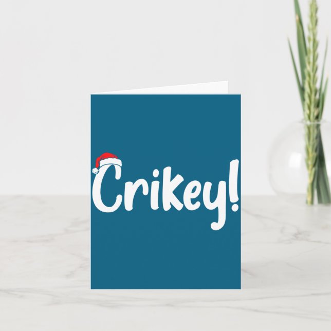 Tarjeta Crikey Christmas Santa Hat Matching Christmas Fami (Anverso)