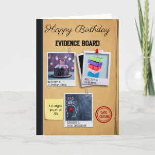 Tarjeta crimen de cumpleaños fan