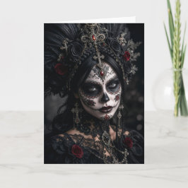 Tarjeta Crimson Gothic Calavera – Rosa Negra