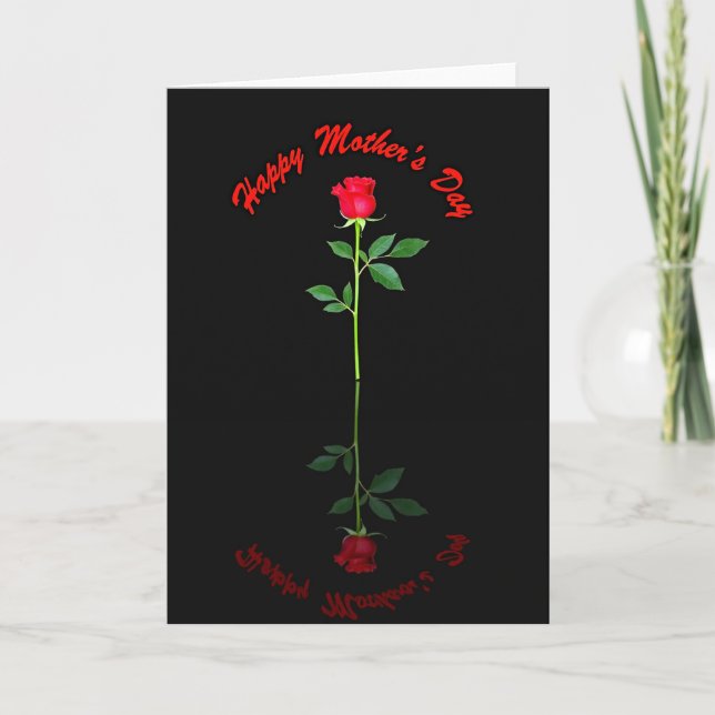 Tarjeta Crimson Rose Mothers Day Art Card (Anverso)