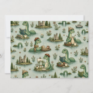 Tarjeta Criptídeos Acogedores Nessie Monstruo del Lago Nes