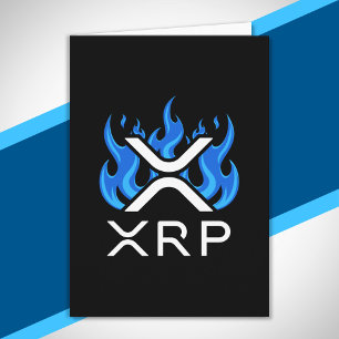 Tarjeta Criptomoneda XRP Cripto Llamas Azules Fuego Derret