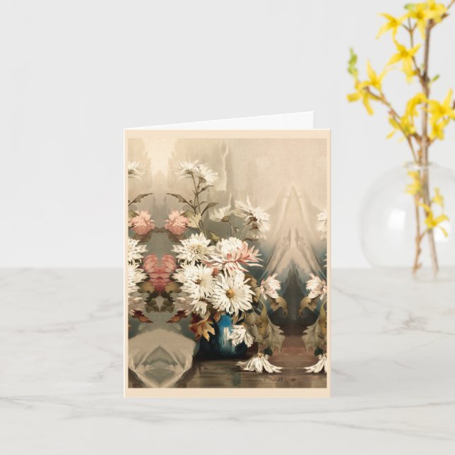 Tarjeta Crisantemo, aniversario (flor amarilla)