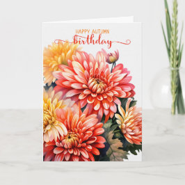 Tarjeta Crisantemo para el cumpleaños de la temporada de o