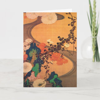 Tarjeta Crisantemos por una corriente