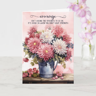 Tarjeta Crisantemos rosados de aliento de 12 pasos
