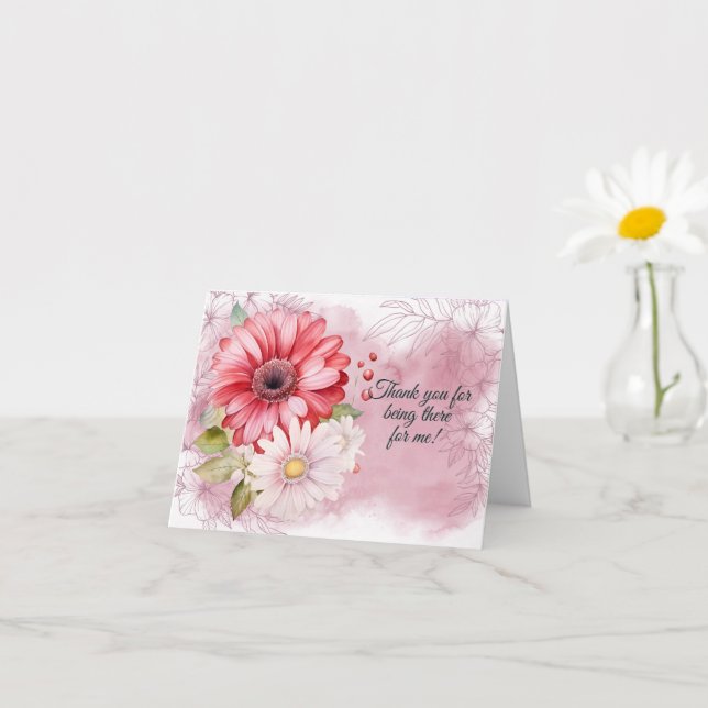 Tarjeta Cristantemo Rosa Gracias por Estar Ahi (Planta pequeña)