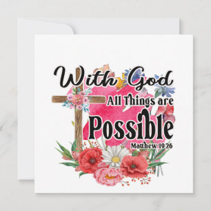 Tarjeta Cristiana Con Dios Todas Las Cosas Son Pos